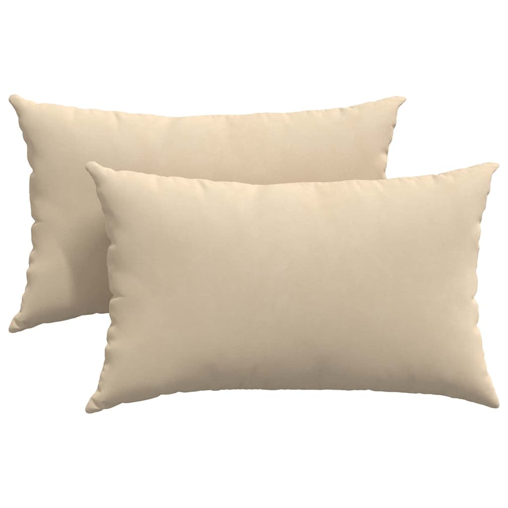 Sofa Pillows 2 pcs Cream 50 x 30 cm Fabric